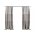Double Layer Gray Beige Striped Curtains With White Sheer For Modern Home Window Decor