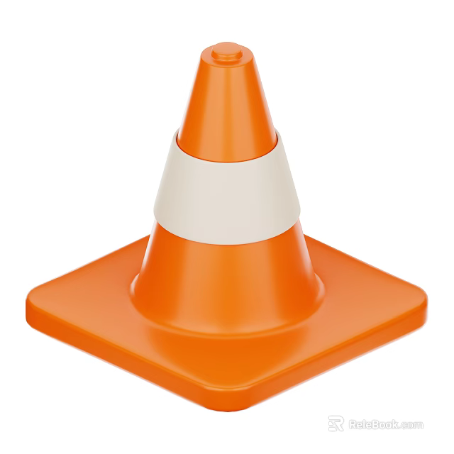 Orange Industrial Safety Cones With White Reflective Stripes For Construction Sites Road Safety 3d model 