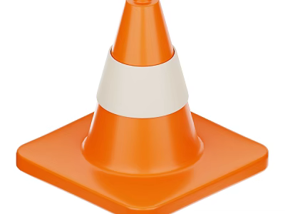 Orange Industrial Safety Cones With White Reflective Stripes For Construction Sites Road Safety 3d model