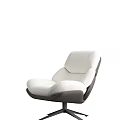 Modern Plush White Leisure Chair With Comfortable Backrest And Dark Base 3d model