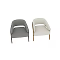 Modern Cream Fabric Upholstered Solid Wood Frame Leisure Armchair For Cozy Home Living Room