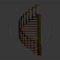 Modern Spiral Staircase With Red Steps And Wooden Handrail Design Interior