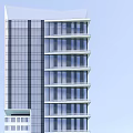 Modern Twin High Rise Office Buildings With Glass Curtain Walls And Architectural Design