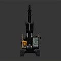 Volvo Yellow Black Excavator With Tracked Chassis And Hydraulic Arm