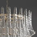 Modern Luxury Crystal Chandelier With Layered Clear Crystal And Gold Metal Frame Design
