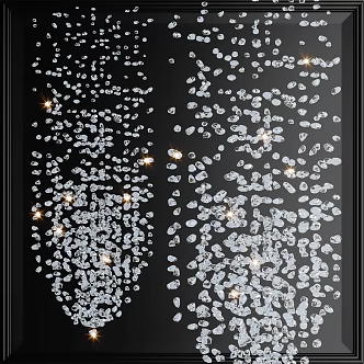 Modern large crystal lamp bead chandelier 3d model