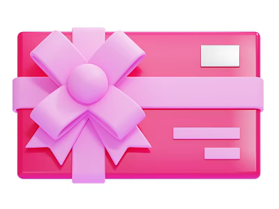 Pink Decorative Ornament Set With Bow Accent And Gift Card Design Elements 3d model