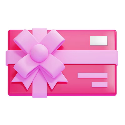 Pink Decorative Ornament Set With Bow Accent And Gift Card Design Elements 3d model