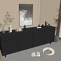 Modern Black Cabinet Whole Cabinet Sideboard Cabinet Balcony Cabinet Storage Cabinet Entrance Cabinet 3d model