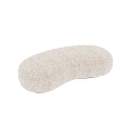 Curved Beige Fabric Ottoman Bench With Modern Design For Living Room