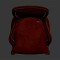 Elegant Red Leather Chair With Classic Design Curved Legs And Decorative Stitching