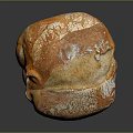 Freshly Baked Golden Crust Loaf of Bread with Flour Dusted Surface