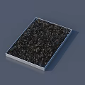 Medical Device Component Tray With Square Metal Frame And Black Granular Parts