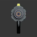 Futuristic Sci Fi Weapon With Metallic Design Glowing Orange Ring Mechanical Structure And Scope 3d model