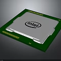 Intel Processor Chip Featuring Green Substrate White Core and Gold Contacts