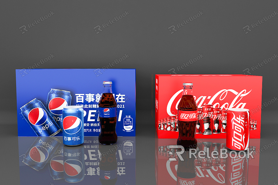 Modern Coke Baishi Cola Coca-Cola Beverage Case Beverage Bottle model