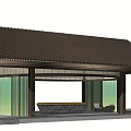 Traditional Pavilion Design With Wooden Frame Triangular Roof Vertical Slats And Stone Base