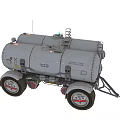Military Style Double Tanker Trailer With Number 03 And Heavy Duty Transport Wheels
