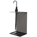 Modern Minimalist Umbrella Stand With Black Umbrella And Sturdy Metal Design