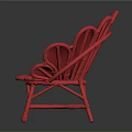 Red Petal Shaped Accent Chair With White Cushion And Modern Design