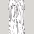 Detailed Traditional Sculpture Carving Of Robed Figure With Beaded Necklace