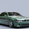 Green Car BMW Sedan 3d model