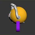 Unique Creative Weapon with Yellow Body Orange Front Purple Handle White Pipes and Blue Gauge
