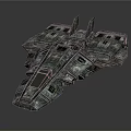 Futuristic Cosmic Spaceship With Metallic Texture And Complex Structure For Space Exploration