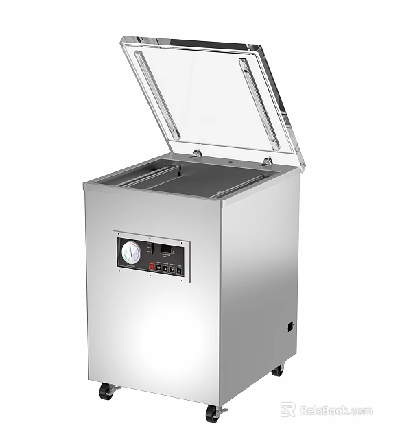 Stainless Steel Commercial Vacuum Packaging Machine with Transparent Lid and Control Panel 3d model 