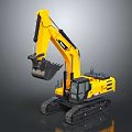 Yellow Heavy Duty Tracked Excavator With Front Bucket And Mechanical Arm