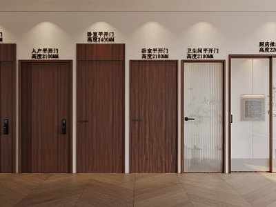 Various Home Interior Door Types Including Entry Bedroom Kitchen Bathroom and Glass Sliding Doors 3d model