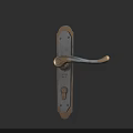 Classic Metal Swing Door Handle With Vintage Design And Lock Mechanism