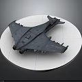 Cosmic Aerospace Spacecraft Model Display On Circular Stand With Detailed Structure