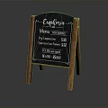 Restaurant Building Exterior Wooden Menu Board Displaying Prices And Contact Information