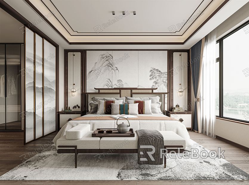 New Chinese bedroom model