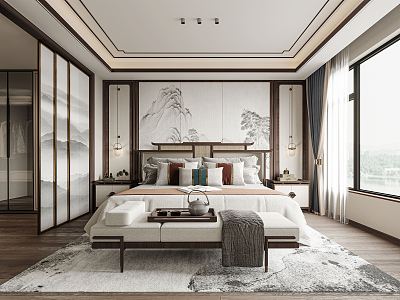 New Chinese bedroom model