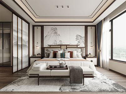 New Chinese bedroom 3d model