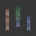 Colorful Folding Chairs Furniture With Pink Green Blue Fabric And Wooden Frames