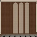 Elegant Wooden Bookcase Featuring Woven Panel Doors And Natural Wood Finish