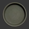 Light Green Ceramic Bowl With Round Rim And Brown Cloud Pattern Design For Daily Use 3d model