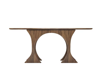 Wooden Dining Table With Unique Arch Shaped Legs And Simple Design 3d model