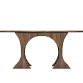 Wooden Dining Table With Unique Arch Shaped Legs And Simple Design 3d model