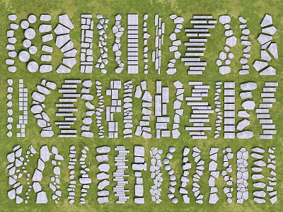 Various Stepping Stones Patterns For Garden And Outdoor Landscape Decoration 3d model