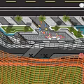 Modern Commercial Landscape With Glass Facade Retail Stores Green Spaces And Pedestrian Area