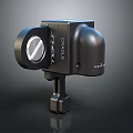 Black Electronic Security Device With CRAFT LIGHT Square Body And Round Lens Stand