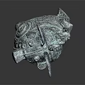 Ancient Chinese Bronze Ritual Vessel With Spiral Patterns And Decorative Motifs