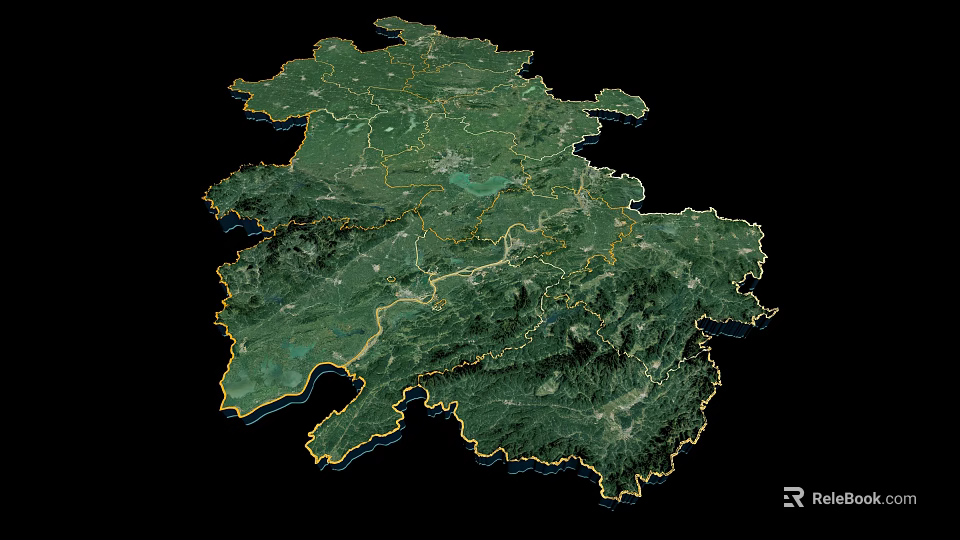 3D Map Wall Decor With Detailed Geographical Terrain Features 3d model