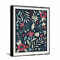 Decorative Painting With Floral Leaf Pattern On Dark Background And Colorful Botanical Elements 3d model