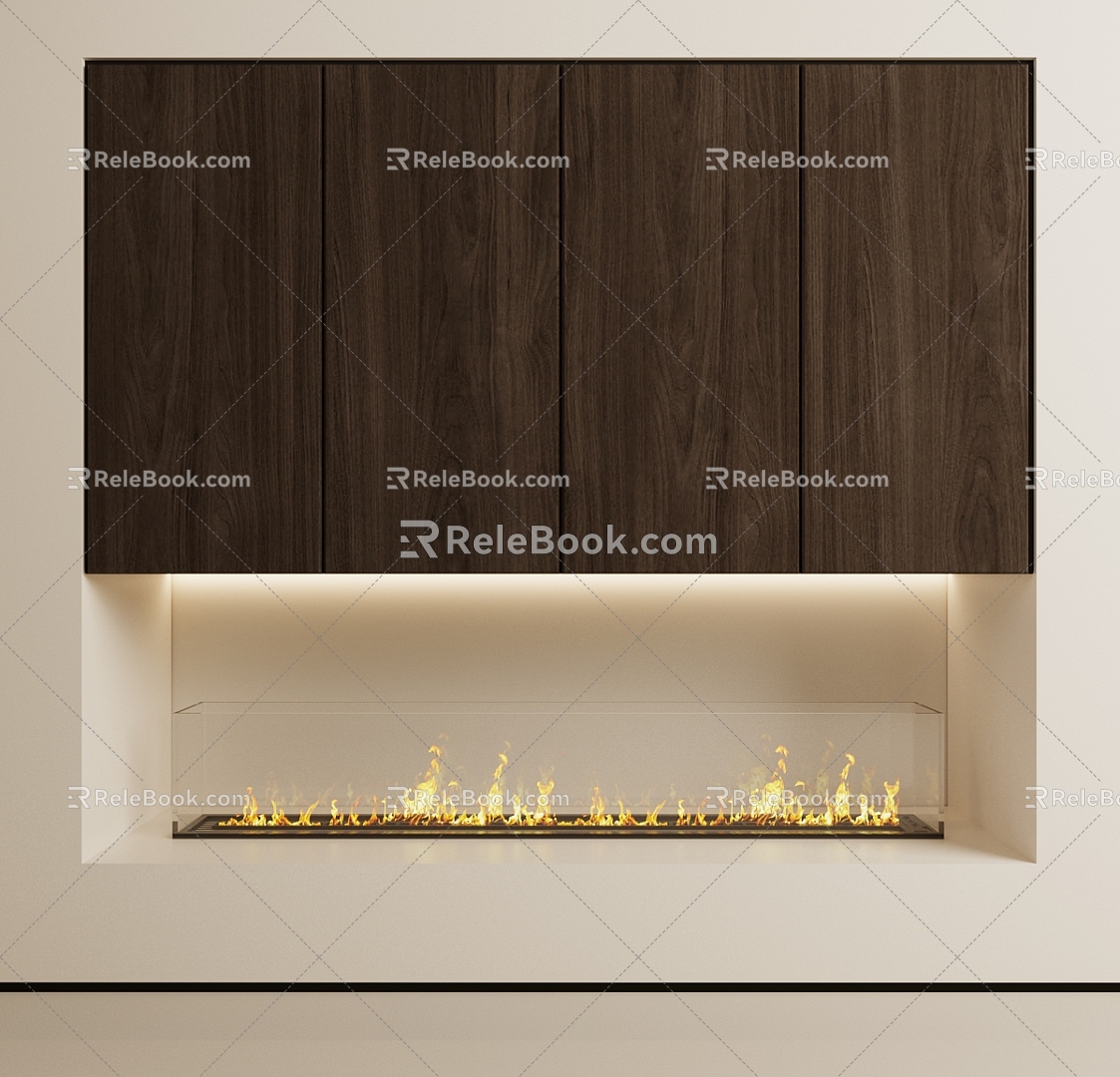 modern fireplace electronic fireplace flame gas fireplace 3d model