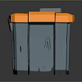 Toolbox tin box iron box plastic box container realistic 3d model